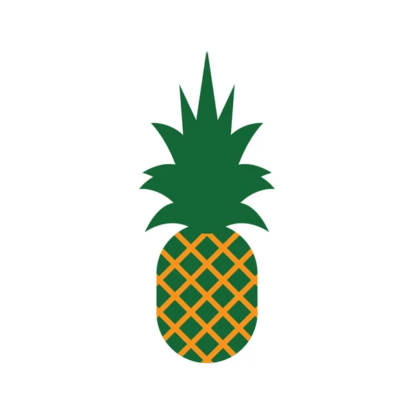 Ananas Simgesi Ananas Silueti Comosus Tropikal Meyve Tasarımı Beyaz Siyah — Stok Vektör