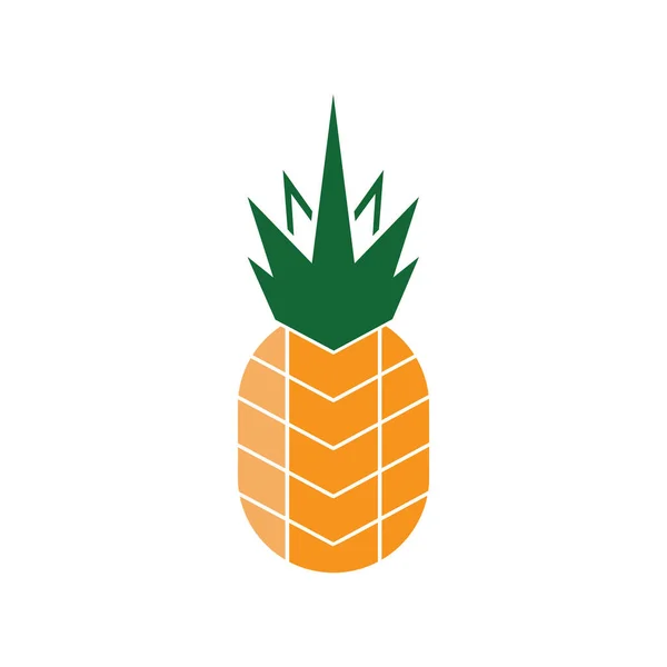 Pineapple Icon Ananas Silhouette Comosus Tropical Fruit Design White Black — Stock Vector