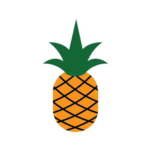 Ananas Ikonen Ananas Silhuett Comosus Tropical Fruit Design Vit Svart — Stock vektor