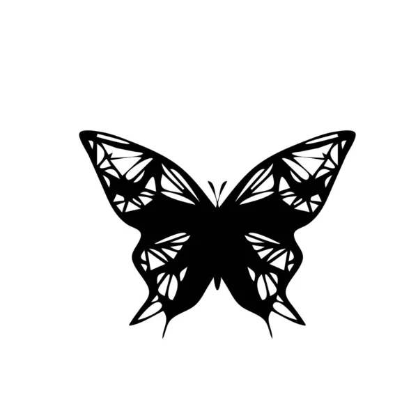 Motýl Ikona Moth Symbol Sada Létající Hmyz Silueta Motýli Křídla — Stockový vektor