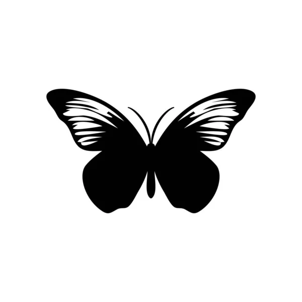 Schmetterlingsikone Mottensymbolset Fliegende Insektensilhouette Schmetterlingsflügel Piktogramm Schmetterlingsvektorillustration Auf Weißem Hintergrund — Stockvektor