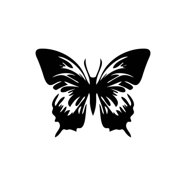 Butterfly Icon Moth Symbool Set Flying Insect Silhouette Butterflies Wings — Stockvector