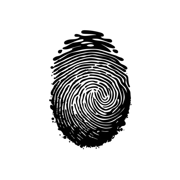 Icono Huella Digital Símbolo Identidad Impresión Dedo Signo Huella Digital — Vector de stock