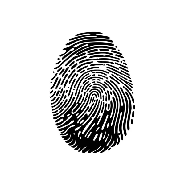 Fingerabdruck Icon Fingerabdruck Identitätssymbol Grunge Thumbprint Sign Fingerabdruck Silhouette Graphisches — Stockvektor