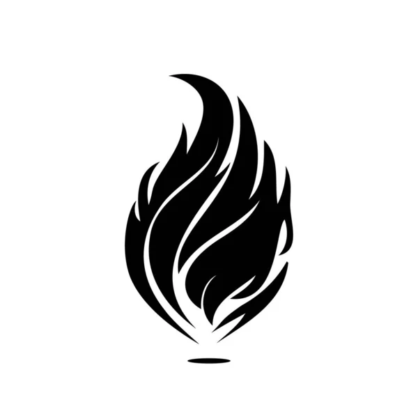 Feuer Ikone Flammensymbol Kamin Silhouette Hitzeschild Flammen Umriss Feuer Piktogramm — Stockvektor