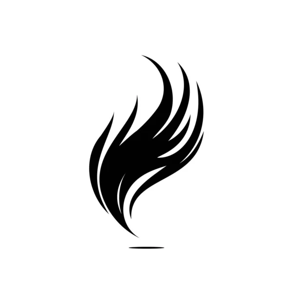 Icône Feu Symbole Flamme Silhouette Cheminée Panneau Chaleur Flammes Contour — Image vectorielle