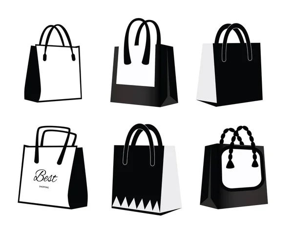 Shopping Bag Ikoon Handtas Silhouet Shoppingbag Sign Tote Symbool Shopper — Stockvector