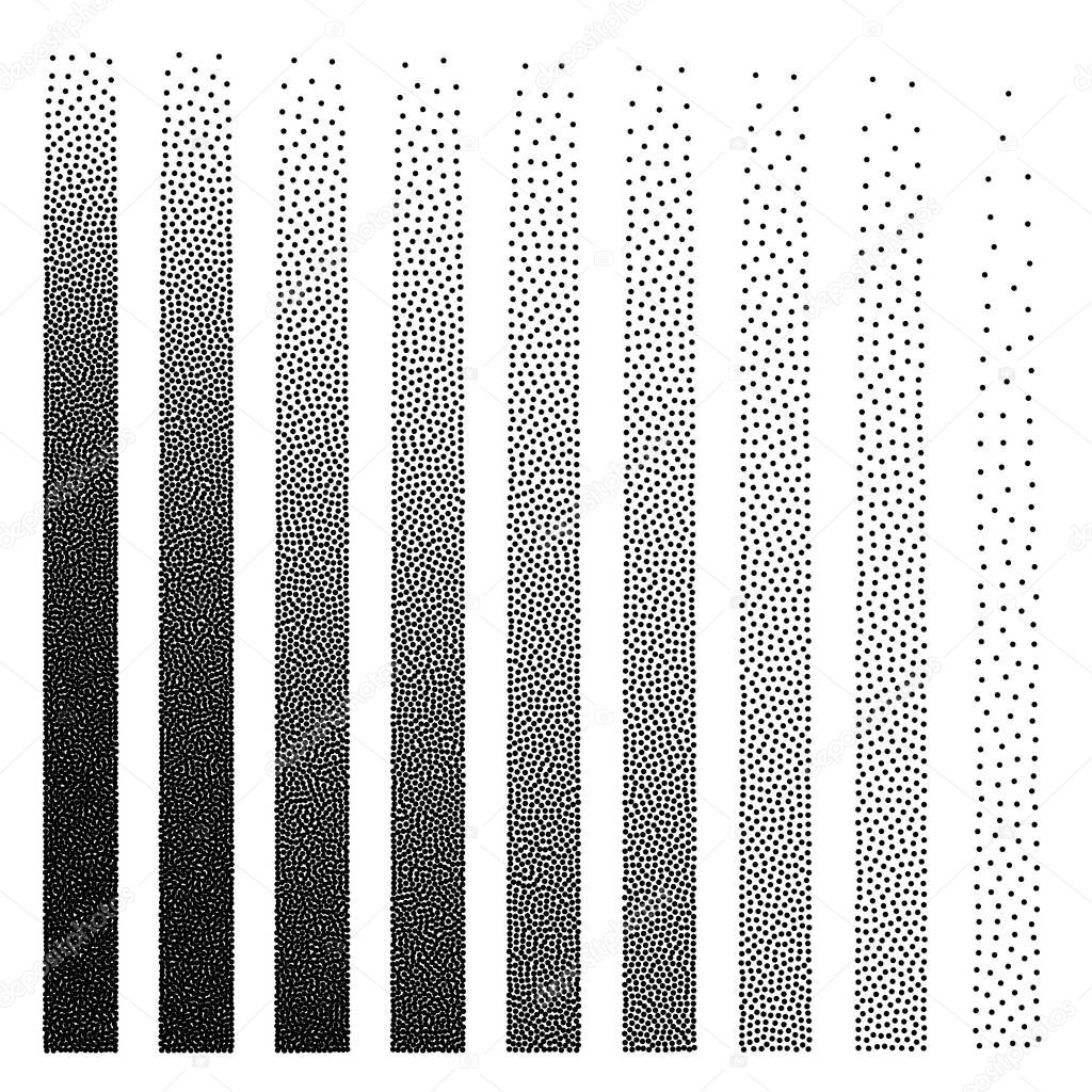 Dot Halftone Line Gradient, Half Tone Texture Background, Stipple Dot pattern, Spot Fade Effect, Halftone Lines Vector Illustration
