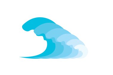 Deniz Dalgası Simgesi, Mavi Su Sembolü, Sörf İşareti, Okyanus Dalgalanması İzole, Okyanus Akışı İşareti, Bükme Çizgileri, Deniz Dalgası Vektörü Resimleri