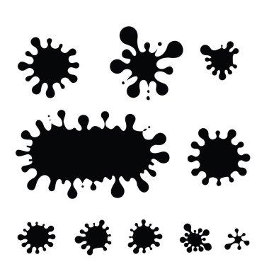 Splash Su Simgesi, Düşürme Şekli, Boya Dökümcüsü, Çember Damlası Çerçevesi, Yağmur Baloncuğu Silüeti, Su Sıçratma Vektörü Çizimi