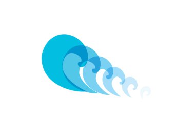 Deniz Dalgası Simgesi, Mavi Su Sembolü, Sörf İşareti, Okyanus Dalgalanması İzole, Okyanus Akışı İşareti, Bükme Çizgileri, Deniz Dalgası Vektörü Resimleri