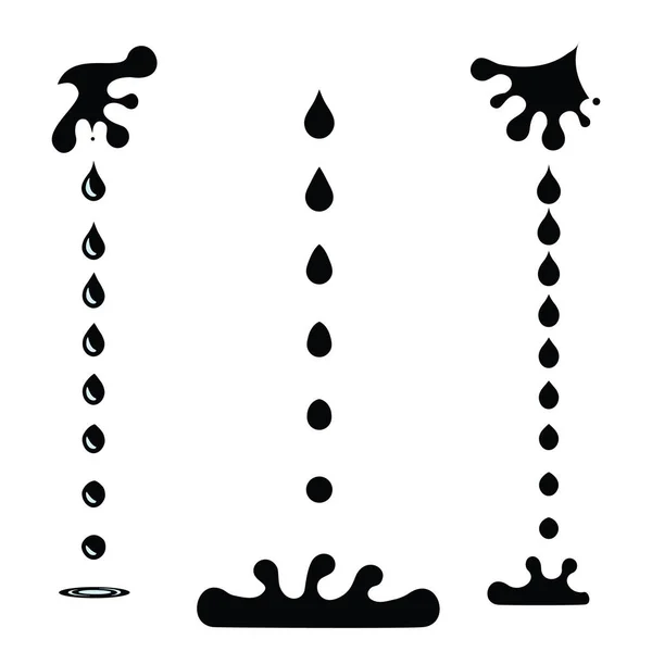 Икона Воды Всплеск Падение Формы Брызги Краски Круг Капель Пузырь — стоковый вектор