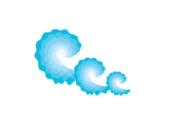 Meereswellen Ikone Blaues Wasser Symbol Surfzeichen Ozeanwellen Isoliert Fluss Ozeanisches — Stockvektor