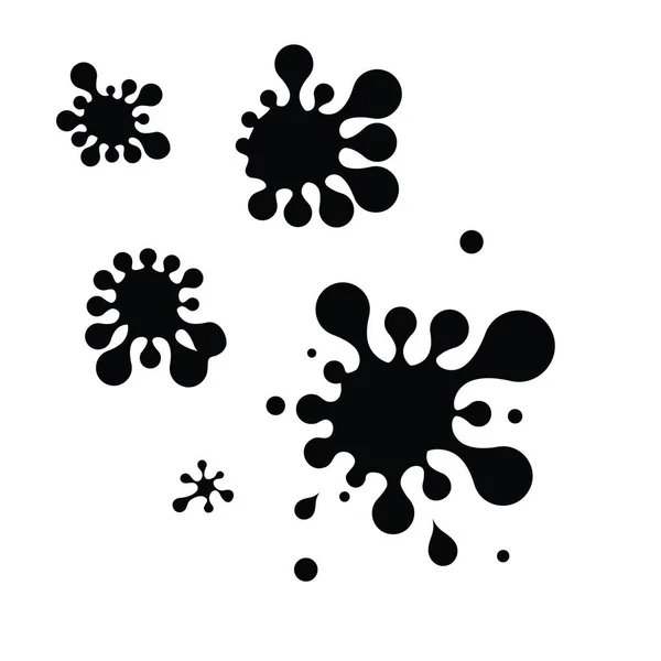 Splash Water Icon Drop Shape Paint Splatter Circle Droplet Frame — Stock Vector