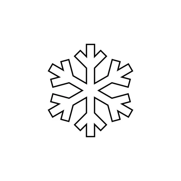 Schneeflocken Ikone Minimales Schneesymbol Schneeflockenzeichen Schneeflocken Für Winterdesign Und Weihnachtsdekoration — Stockvektor