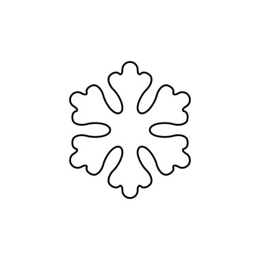 Kar Tanesi Simgesi, Minimal Kar Tanesi Sembolü, Kar Tanesi İşareti, Kış Tasarımı ve Noel Dekorasyonu için Kar Taneleri, Buz Kristali Taneleri, Kar Taneleri Vektör İllüstrasyonu
