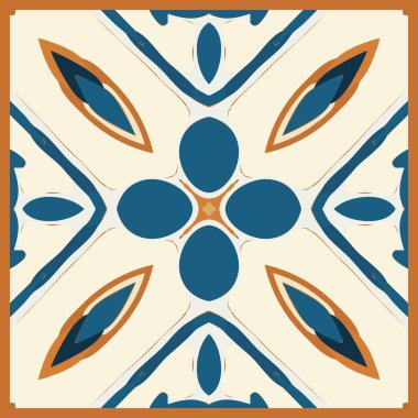 Mavi Döşeme Arkaplanı, Eski Fasion Retro Azulejo Mozaik Döşemesi, Eski Portekiz Duvarı Kusursuz Seramik Şablonu, Mavi Soyut Çiçek Döşemesi