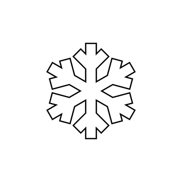 Schneeflocken Ikone Minimales Schneesymbol Schneeflockenzeichen Schneeflocken Für Winterdesign Und Weihnachtsdekoration — Stockvektor