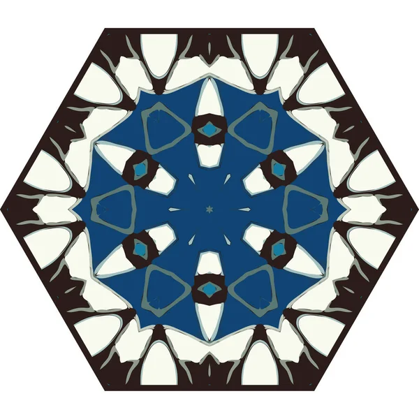 Голубые Тильи Арабескский Фон Иранская Фаянсовая Плитка Старинная Фасадная Ретро — стоковый вектор
