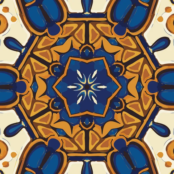 Azulejos Azules Fondo Antiguo Azulejo Fasion Retro Azulejo Mosaico Vintage — Archivo Imágenes Vectoriales