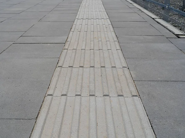 Tactile Paving Modern Tiles Pathway Blind Handicap Safety Sidewalk Walkway — Foto de Stock