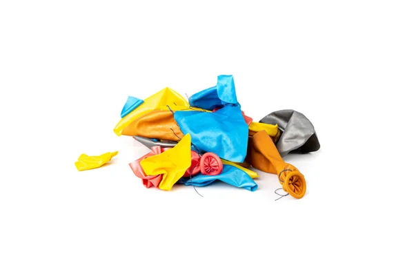 Popped Balón Izolované Deflated Ball Burst Ballon Latexové Gumové Odpadky — Stock fotografie
