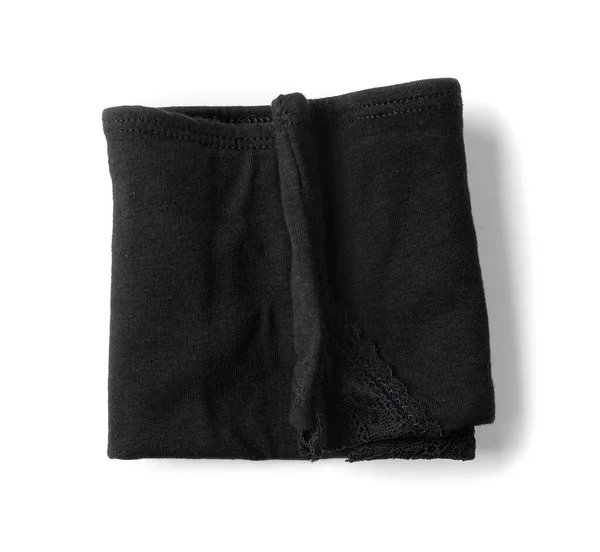 New Panties Isolated Simple Cotton Underwear Black Woman Pants Folded — Stok Foto