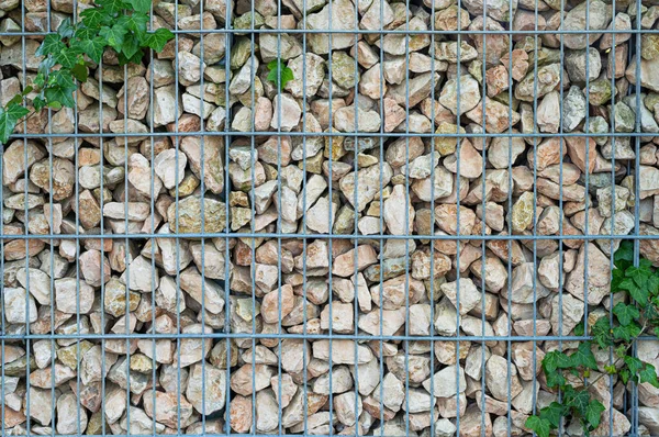 Gabion Stone Fence Retaining Wall Gabion Baskets Stones Wire Mesh — Φωτογραφία Αρχείου