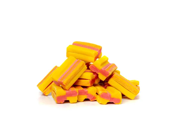 Pila Cubos Goma Mascar Aislada Set Goma Mascar Color Fruta — Foto de Stock