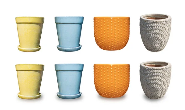 Farbe Blumentöpfe Blumentopf Muster Neue Keramik Keramik Verschiedene Ton Handwerk — Stockfoto