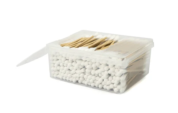 Bavlněné Tampony Eco Přírodní Papírové Ušní Tyčinky Biologicky Rozložitelný Hygienický — Stock fotografie