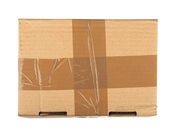 Boîte Carton Isolée Emballage Livraison Papier Artisanal Ancien Emballage Carton — Photo