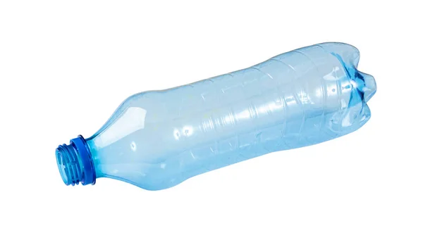 Mavi Plastik Şişe Zole Boş Plastik Şişe Küresel Kirlilik Konsepti — Stok fotoğraf