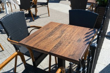 Sokak Restoranı Masası, Boş Kafe Masaları, Bistro Koltuğu, Bar Terası, Açık Restoranlar, Kafeterya, Trattoria, Şehir Kahve Dükkanları Mobilyası, Yaz Caddesi Masası