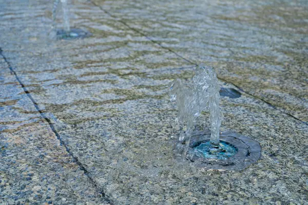 Fontána Vodní Textura Pozadí Falling Fresh Fountain Jets Vodopád Splash — Stock fotografie