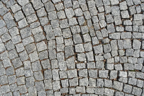 Fundo Velho Textura Pavimento Pedra Padrão Antigo Estrada Cobblestone Granito — Fotografia de Stock