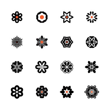Çiçek Simgesi Seti, Daisy Sembolü, Çiçek Logosu, Bahçe Silueti, Çiçek Resimleri, Minimum Şekilde Çiçek Simgesi, Vektör İllüstrasyonu
