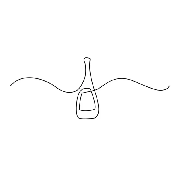 Linea Continua Della Bottiglia Vino Disegna Minimalista Monoline Winebottle Disegno — Vettoriale Stock