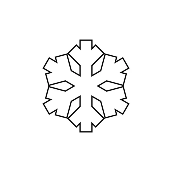 スノーフレークアイコン ミニマルスノーシンボル スノーフレークサイン 冬のデザインとクリスマスの装飾 アイスクリスタルフレーク スノーフレークベクターイラスト — ストックベクタ