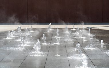 Çeşme Suyu, Düşen Çeşme Jetleri, Şelale Sızıntıları, Şelale Hareketi, Yaz Parkı Akıntısı, Şehrin Sıcaklığı, Çeşme Su Dokuma Arkaplanı