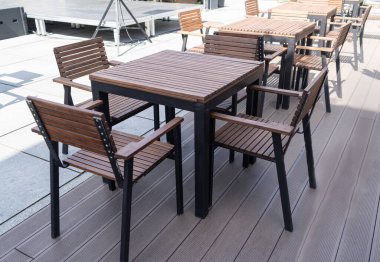 Sokak Restoranı Masası, Boş Kafe Masaları, Bistro Koltuğu, Bar Terası, Açık Restoranlar, Kafeterya, Trattoria, Şehir Kahve Dükkanları Mobilyası, Yaz Caddesi Masası