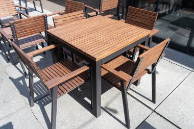 Sokak Restoranı Masası, Boş Kafe Masaları, Bistro Koltuğu, Bar Terası, Açık Restoranlar, Kafeterya, Trattoria, Şehir Kahve Dükkanları Mobilyası, Yaz Caddesi Masası