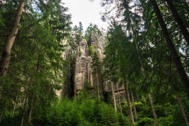 Bereketli yeşillikler ve turizm, eko-turizm, doğa reklamcılığı, seyahat rehberleri, turizm İnternet siteleriyle çevrili görkemli kumtaşı uçurumları