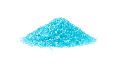 Blue Salt Crystals Isolated, Bath Salt for Spa Relax, Cupric Sulfate or Copper Sulfate, Swimming Pool Algicide, Sea Salt looks like Methamphetamine Drugs, clipart