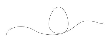 Tek çizgi yumurta, el çizimi aralıksız tek çizgi Paskalya sembolü, minimalist bir çizgi sanat yumurtaları şekli, vektör çizimi