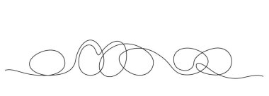 Tek çizgi yumurta, el çizimi aralıksız tek çizgi Paskalya sembolü, minimalist bir çizgi sanat yumurtaları şekli, vektör çizimi