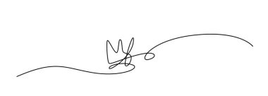 Devamlı İnce Çizgili Taç, Minimalist Taçlar, Tek Çizgili Sanat Kralı Sembolü, Tek Çizgili Heraldik Çizim, Basit Monarch Logosu, İmparator Kavramı, Premium Vektör İllüstrasyonu