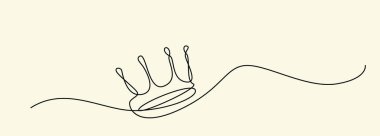 Devamlı İnce Çizgili Taç, Minimalist Taçlar, Tek Çizgili Sanat Kralı Sembolü, Tek Çizgili Heraldik Çizim, Basit Monarch Logosu, İmparator Kavramı, Premium Vektör İllüstrasyonu