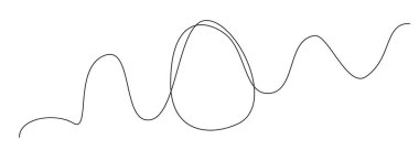 Tek çizgi yumurta, el çizimi aralıksız tek çizgi Paskalya sembolü, minimalist bir çizgi sanat yumurtaları şekli, vektör çizimi