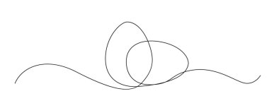 Tek çizgi yumurta, el çizimi aralıksız tek çizgi Paskalya sembolü, minimalist bir çizgi sanat yumurtaları şekli, vektör çizimi